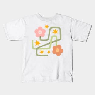 Wiggly Flowers Kids T-Shirt